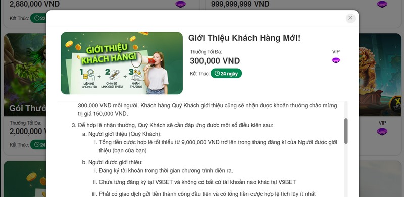 Giới thiệu khách hàng mới nhận về 300 nghìn VNĐ cho mỗi người giới thiệu thành công